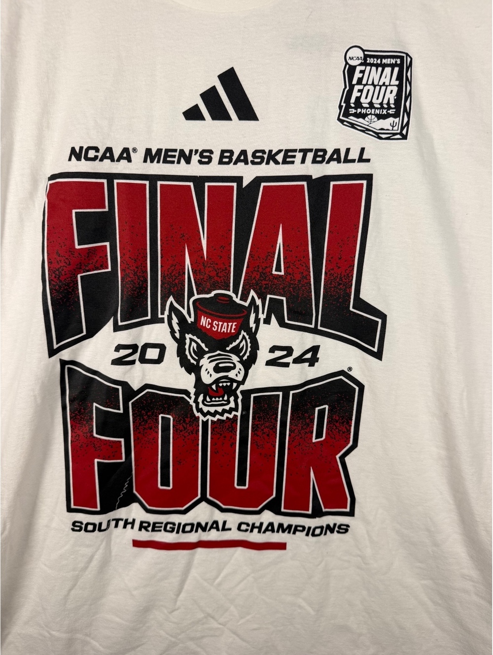 Adidas NCAA Men's Basketball 2024 Final Four South Regional Champions NC State